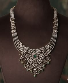 Diamond Haram Indian, Diamond Haram, Diamond Necklace Indian, Stone Jewellery Designs, Ruby And Diamond Necklace, Designer Bridal Lehenga Choli, Indian Wedding Jewelry Sets