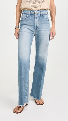 MOTHER Petite Lil Hustler Roller Fray Jeans | Shopbop Mother Jeans Outfits, Mother Clothing, Curated Closet, Mother Jeans, Frayed Jeans, Mother Denim, Tall Girl, Spring Style, Jean Outfits