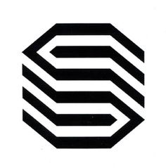 a black and white photo of the letter s in a hexagonal pattern on a white background