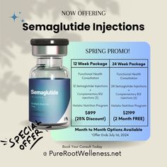 ✨ NOW Offering Semaglutide Weight Loss Injections! ✨ Semaglutide belongs to a class of drugs called glucagon-like peptide-1 (GLP-1) receptor agonists, which work by mimicking the effects of the natural hormone GLP-1, which helps regulate appetite and food intake by acting on the brain's hunger centers, leading to feelings of fullness and satisfaction after eating. Semaglutide can help with: ✅ Reduced appetite ✅ Increase feelings of satiety ✅ A decrease in calorie intake. Additionally, Semag... Semaglutide Injection, Natural Hormones, Reduce Appetite, Esthetician Marketing, Thyroid Health, Calorie Intake, Med Spa, Esthetician, Face And Body