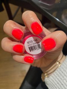 Dip Manicure Colors, Watermelon Colored Nails, Neon Dip Powder Nails, Nail Dip Powder Colors, Sns Summer Nails Colors, Revel Dip Powder Colors, Nail Dipping Powder Designs Summer, Watermelon Color Nails, Revel Nail Dip Powder Colors