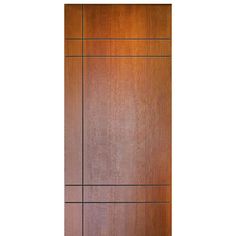 80 Tall Modern Mahogany Flush Entry Door with 2 Sets of Horizontal Grooves Door Design Grooves, Flush Door Mica Design, Mica Door Design Modern, Flush Door Design Modern Mica, Mica Doors Design, Mica Door, Pintu Ganda, Exterior Door Styles, Evergreen House