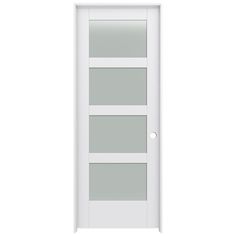 a white door with three glass panels