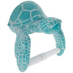 a green turtle on a white background with a roll of toilet paper in it's mouth