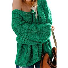 V Neck Cable Knit Sweater, Oversized Pullover Sweaters, Pullover Mode, Tops Blouse, Oversize Knit, Off Shoulder Sweater, Oversized Pullover, Loose Sweater, Loose Tops