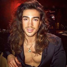 Males With Long Hair, Silk Shirt Men, Guy Haircuts Long, Hair Inspiration Long, Men's Long Hairstyles, Grow Long Hair, Curly Hair Men, Artistic Hair, Professional Dresses