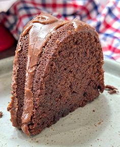 a piece of chocolate cake on a plate