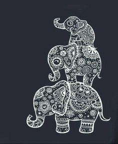 an elephant with intricate designs on it's back, and the words save written in white