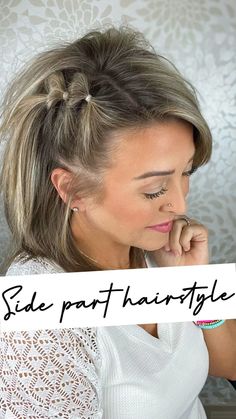 Ashley Erickson | Stuck in a hair rut?! Here are 3 hair styles that are sure to help 🫶🏻 All styles can be modified and done on longer hair 🤍 . . #hair… | Instagram Hairstyles For Short Hair With Headband, Half Space Buns Short Hair, Short Up Hairstyle Women, Short Layered Hair Dos, Styling Short Thinning Hair, Short Layered Wedding Hair, Country Wedding Hairstyles Short, Ways To Style Very Short Hair, Partially Up Hairstyles