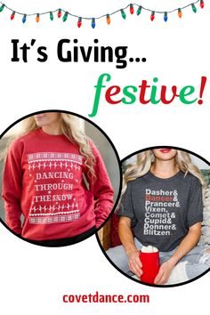 Holiday Tees and Sweatshirts for Dancers and Ballerinas Dance Lifestyle, Gifts For Dancers, Holiday Tees, Comfy Sweatshirts