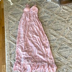 Perfect Condition, Light Pink Color From A Boutique Pink Midi Dress With Lace Trim For Beach, Pink Lace Trim Midi Dress For Beach, Feminine Cotton Maxi Dress With Lace Trim, Casual Lace Trim Maxi Dress For Party, Chic Pink Maxi Dress With Lace Trim, Pink Lace Trim Maxi Dress For Summer, Cotton Maxi Dress With Lace Trim For Brunch, Feminine Lace Trim Maxi Dress For Vacation, Sundress Maxi Dress With Lace Trim