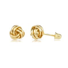 ◆ Crafted in 14K Gold ◆ Professionally Hand Assembled for the best quality product ◆ Post with Push-back closure to ensure an easy, comfortable, and safe wear. ◆ Highly polished to a magnificent shine ◆ SIZE: 7mm (0.28 inch) ◆ Same day FREE shipping ◆ Made in the USA! Classic Love, Knot Stud Earrings, Knot Studs, Handmade Fine Jewelry, Knot Earrings, Branded Gifts, Love Knot, Yellow Gold Earring, Gold Polish