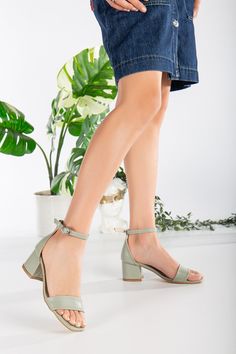 OLIVE GREEN HEES - SAGE GREEN SANDALS  - GREEN HEELS Looking for a pair of green low heels that are both stylish and comfortable? Look no further than Forever & Always! Our sage green heels are the perfect choice for any formal or semi-formal occasion. * Crafted from high-quality vegan leather, these sage green heels feature a front strap to hold your toes and a gentle ankle strap to keep your feet secure and comfortable all day long.  * The sleek, timeless design is versatile enough to match any outfit, while the 2.1 inches (approximately 5.5 cm) heel adds just the right amount of height to elongate your legs and enhance your confidence. * Whether you're looking for green wedding shoes or a pair of green block heels for casual use, these sage green sandals are sure to make you look and fe Light Blue Wedding Shoes, Lavender Heels, Blue Low Heels, Light Blue Heels, Blue Block Heels, Blue Dress Shoes, Prom Dress Shoes, Green Sandals, Green Heels