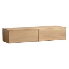 a wooden shelf with two drawers on it