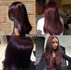 Winter Cherry Hair, Cherry Hair Aesthetic, Super Dark Red Hair, Hair Colors For Cool Skin Tones, Dark Cherry Hair, Red Hair Colour, Dream Hairstyles, Bday Hair, Black Cherry Hair