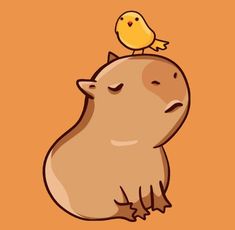 Capivara Kawaii Illustration, Funny Drawings, 9th Birthday, Kawaii Drawings, Kawaii Art, Easy Paintings, Drawing For Kids, Guinea Pigs