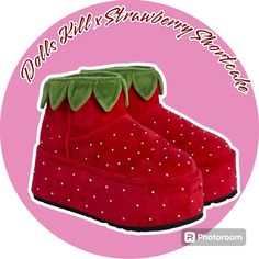 Dolls Kill X Strawberry Shortcake Fresh Patch Platforms Booties Size 8 ***Sold Out***Out Of Stock***Retired Style ***Please See All The Pictures. This Is The Exact Item You Will Receive.*** New Without A Box 2003 Strawberry Shortcake, Cutecore Room, Red Mood, Dream Wishlist, Dolls Kill Shoes, Fashion Sketch, Cute Strawberry, Weird Fashion, Feminine Tattoos