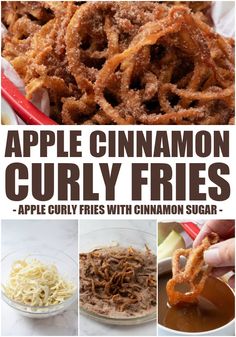 apple cinnamon curly fries with cinnamon sugar are the perfect side dish for fall and winter