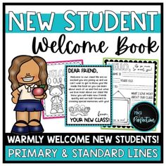 Warmly welcome a new student with this quick and easy class book! Have each of your current students fill out one of the writing pages and then bind them together to create a memorable keepsake you can give to your new student on their first day! Your new student will instantly feel like a welcomed part of their new class and will enjoy learning about their new classmates!The Details:Product includes the following:One cover page; print on colored card stock and laminate for durability!One welcom New Student Welcome, New Student, Welcome Card, Welcome Letters, Student Teacher, New Class, Student Writing, New Students, Book Bundles