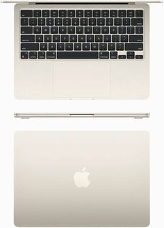 an apple macbook pro laptop computer with its keyboard open and the bottom half closed