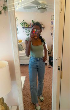 Outside Outfit Ideas, Rylan Mcknight Outfits, Cute Simple Jean Outfits, Short Sleeve And Jeans Outfit, Warm School Outfits Summer, Cute Casual Outfits With Jeans, Non Cropped Outfits, Jeans Outfits School, Church Fits Summer