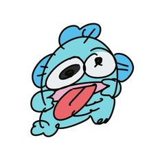 an image of a cartoon character with tongue out