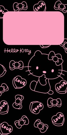 the hello kitty wallpaper is pink and black