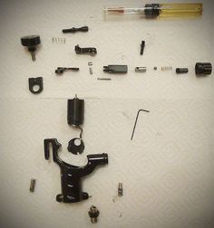 an assortment of tools are displayed on the wall