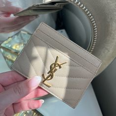 Ysl Cassandre Card Holder In Dark Beige. Originally Purchased From Poshmark - I Have Screenshots Of The Receipts And Listing I Can Upload If Needed. Authentic, And In Good Condition Minus Some Seams Tearing From Use (Sliding Cards In And Out). Please Feel Free To Make Offers Luxury Card Holder Women, Luxury Card Holder, Designer Card Holder, Bags Ysl, Proposal Boxes, Luxury Card, Yves Saint Laurent Bags, Bridesmaid Proposal Box, Pretty Bags