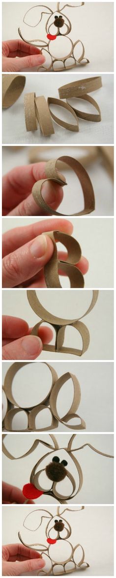 the process of making an ornament out of cardboard