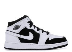 Air Jordan 1 Mid (gs) "White" - Air Jordan - 554725 113 - white/white-black | Flight Club Air Jordan 1 Mid White, Jordan Shoes For Men, Jordan One, Air Jordan 1 Mid Gs, Buy Sneakers, Jordan Ones, Flight Club, Shoes Outfit Fashion, High Heel Sneakers