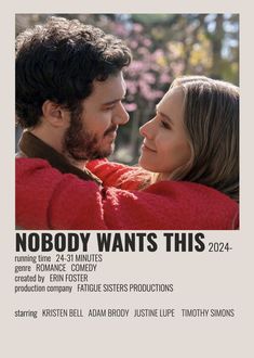 the poster for nobody wants this, featuring a man hugging a woman's face