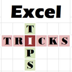 the words excel, t, tricks and s are arranged in squares