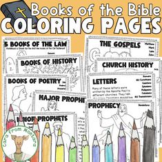 books of the bible coloring pages for kids with colored pencils and crayons