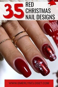 Nail Designs Holiday, Red Christmas Nail Designs, Red Christmas Nail, Sparkly Christmas Nails, Christmas Nail Designs Holiday, Nail Designs Easy, Christmas Nails Design, Christmas Nail Designs Easy, Beauty Mistakes