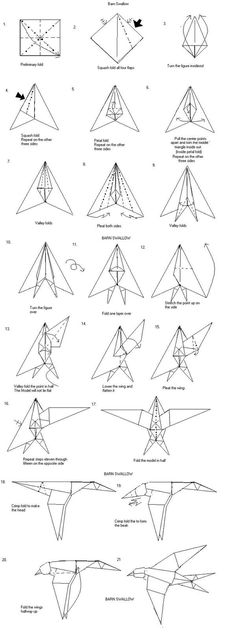 how to make an origami bird with pictures and instructions - step by step