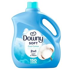 downy soft cool cotton 2 in 1 liquid laundry deterant, 250ml bottle