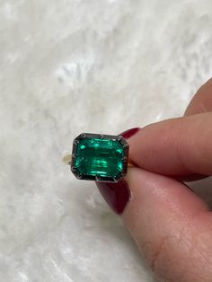 "Lower prices on our main website: https://discomarshmallow.myshopify.com/ The Georgian-Victorian Emerald Cut Emerald & Blackened Gold East West Button Back Collet Ring--a timeless engagement piece inspired by the grace of the Georgian and Victorian periods. This ring, featuring a stunning 3.5 ct lab-grown emerald in a Georgian cut-down collet setting and button back, exudes a timeless yet modern charm. It's not just an engagement ring; it's a versatile piece designed for stacking and layering w Brooch Jewelry, Solid Gold Jewelry, Dress Inspiration, Perfect Engagement Ring, The Grace, East West, Natural Sapphire, Emerald Ring, Gold Yellow