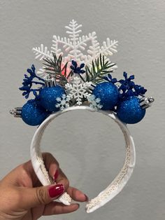 Tutu Bow Holders, Christmas Headdress, Christmas Headpiece, Blue Ornaments, Christmas Cosplay, Headpiece Diy