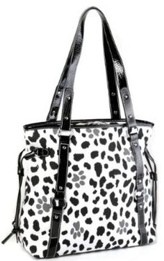 Large Dalmation Theme Black White Fashion Tote Handbag Fashion Handbags, Tote Handbag, Black White Fashion, Overnight Bag, White Fashion, Tote Handbags, Diaper Bag, Fashion Clothes Women