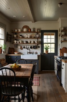 the kitchen is clean and ready to be used for cooking or baking, as well as other things that are stored on the wall