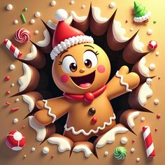 Cute Christmas Gingerbread Man 3D Wallpaper Gingerbread Man Wallpaper, Gingerbread Characters, 3d Gingerbread, Christmas Gingerbread Man, Christmas 3d, Kawaii Pig, Christmas Gingerbread Men, Play Areas, Man Wallpaper