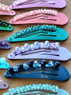 These charming and whimsical themed beaded hair clips are perfect for any occasion and outfit, from a casual day out to a date night. Hair clips are 2 inches long. Each purchase comes with a set of six hair clips. Great for gifts! Bead Hair Clip, Hair Pins Diy, Whimsical Hair, Night Hair, Bead Hair, Beaded Hair Pins