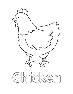 a chicken with the word chicken on it's side coloring pages for kids and adults