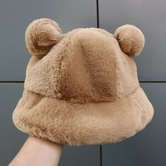 You can't help but look beary cute in this Cozy Bear Bucket Hat! Size: 56-58cm Description: Origin: CNMaterial: CottonItem Type: Bucket Hats Winter Bucket Hat, Fur Bucket, Fur Bucket Hat, Bucket Hat Design, Leopard Print Fabric, Bear Hat, Kawaii Plush, Bear Ears, Fisherman Hat