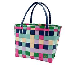 Whether you're packing for a fun overnight getaway or heading out to run weekend errands, bring a splash of color and style to your routine with this roomy woven tote bag. From Handed By. Woven Tote Bag, Tote Pattern, Carrier Bag, Reusable Grocery Bags, Plastic Bags, Beach Tote, Social Responsibility, Shopping Tote, Grocery Bag