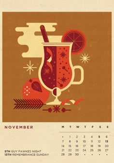 an image of a calendar with a drink on it