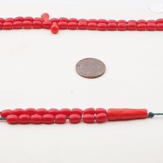 Vintage Czech 99 red oval teardrop glass bead prayer bead strand Muslim Islamic Red Rosary Beads For Jewelry Making, Red Oval Beads Spiritual Necklace, Red Beaded Rosary For Spiritual Use, Red Czech Glass Spiritual Jewelry, Red Beaded Rosary With Round Beads, Spiritual Large Red Beads, Vintage Red Faceted Beads Jewelry, Adjustable Red Rosary With Round Beads, Adjustable Red Rosary