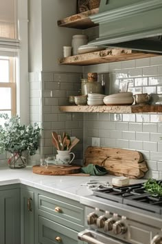 the kitchen is clean and ready to be used as a cook's countertop