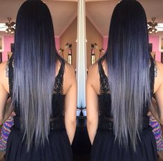 Goth Ombre Hair, Black To Silver Ombre Hair, Grey Balayage, Black To Silver Ombre, Silver Ombre Hair, Gray Balayage, Colour Hair, Royal Beauty, Silver Ombre